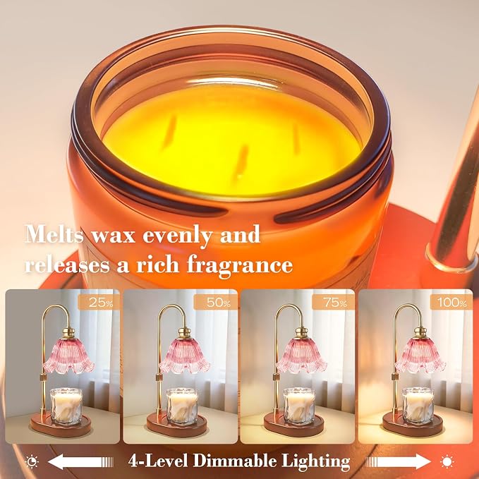 Candle Warmer Lamp with Timer, Christmas Decorations Indoor, Birthday Gifts for Women Mom, Warming Gifts for Office, Dorm, Apartment & New Home Decor