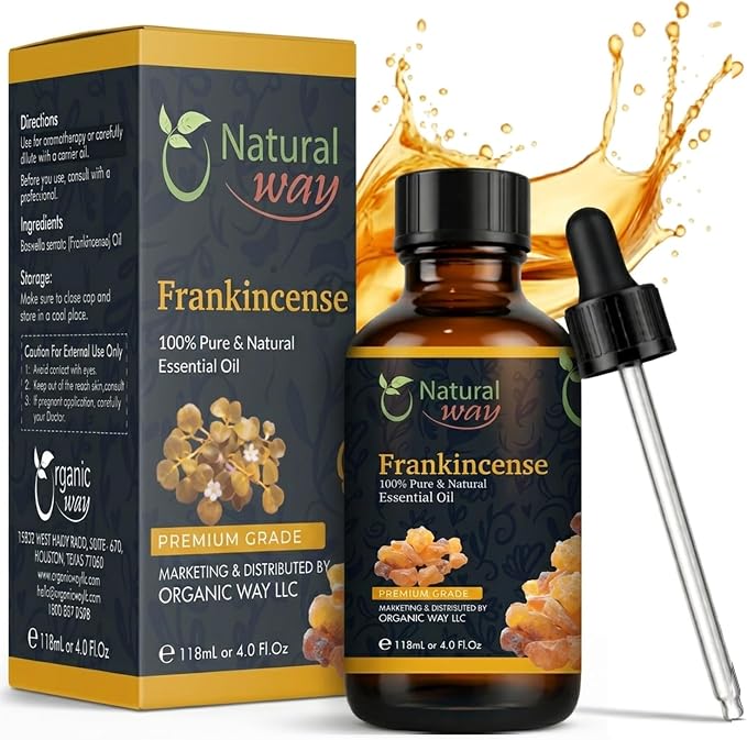 Frankincense Essential Oil | Pure Aromatherapy Oil for Diffusers, Hair Growth, Skin, Scalp Care, Massage | Refreshing Hair Oil for Women & Men | Natural Essential Oil for Diffuser | 4 Fl Oz (120 mL)