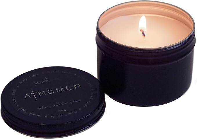 Relaxing Scented Candle - Cedar, Oakmoss and Sage - 100g