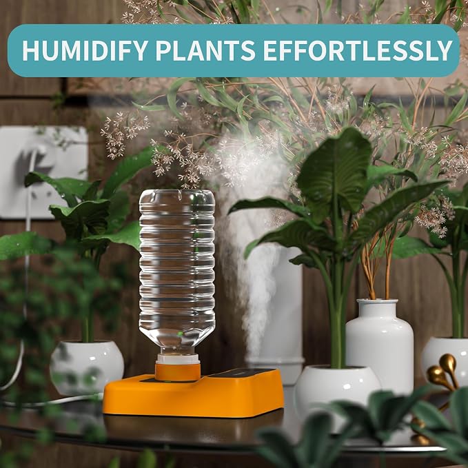 Portable Humidifiers for Travel, Small Mini Humidifier with Auto Shut-Off, Nightlight and Storage Bag for Hotel, Bedroom or Office, Plant Humidifier Indoor, Orange