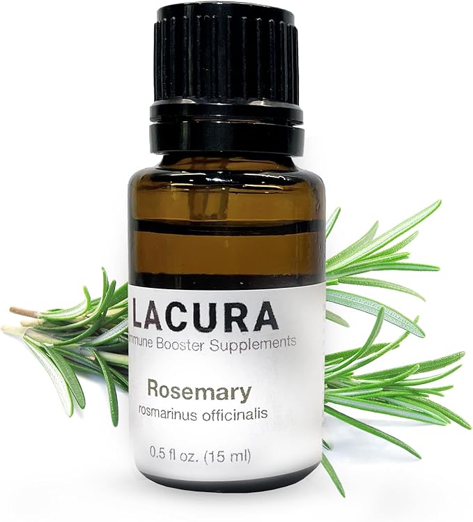 Pure Rosemary Essential Oil - Promotes Natural Hair Growth & Enhances Memory - Therapeutic Grade Essential Oils for Aromatherapy - Concentrated Plant Extract for Mental Focus, 15mL