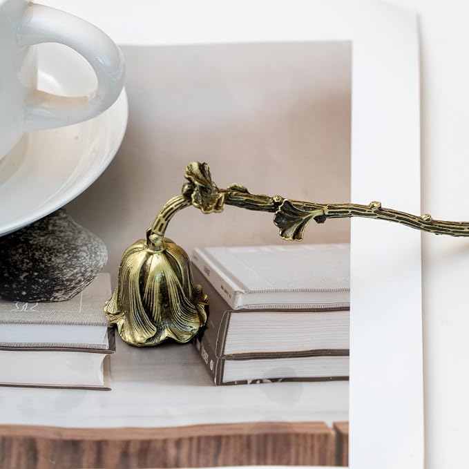 Handmade Enamel Candle Snuffer Metal Candle Extinguisher,Vintage Decorative Candle Wick Flame Extinguish Cover Tool,Candle Accessory Gift (Bronze)