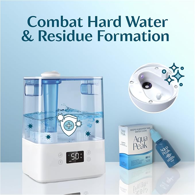 [2-Pack] Humidifier Drops for a Clean Tank - 400+ Uses - Food Grade Humidifier Cleaner - Slows Residue Accumulation and Scaling - Made in USA - Humidifier Water Treatment Cleaning Solution