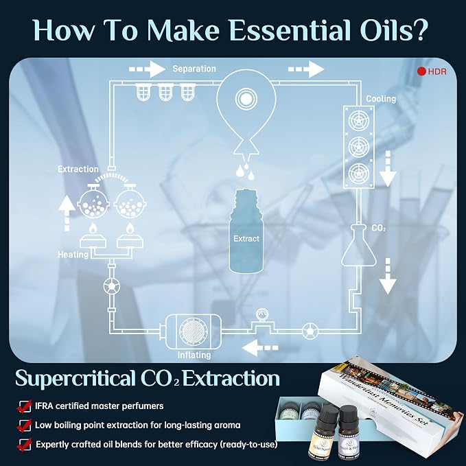 ASAKUKI Diffuser Oils Set, 6 Premium Oil Blends for Diffusers, Travel-Inspired Collection, Essential Oils for Home, Office & Bedroom