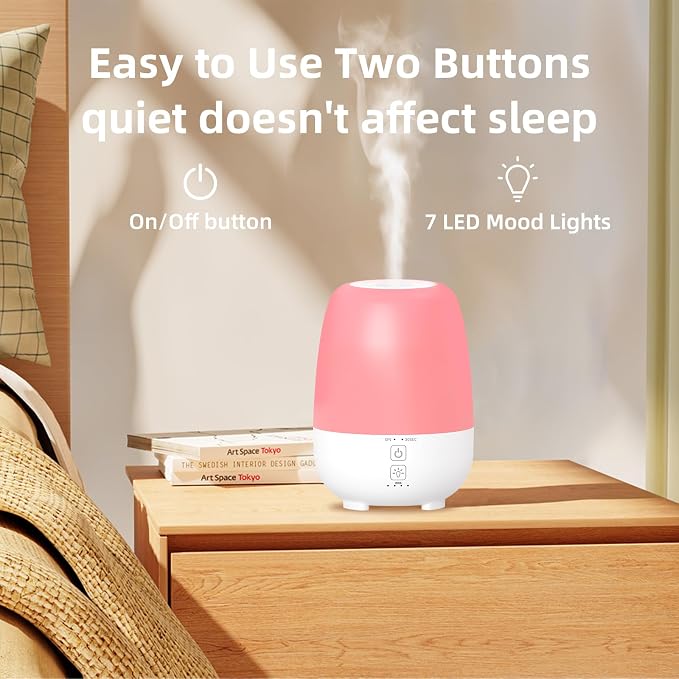 SPLITSKY 150ML Cordless Essential Oil Diffuser, Built-in 6000mAH Rechargeable Battery, 7 Hours Run Time, 7 Colors LED Light, Portable Aromatherapy Diffuser for Home, Outdoor, Travel (White)
