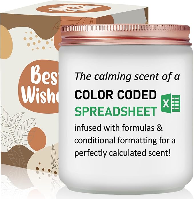Accountant Gifts, Data Analyst, Marketing Specialist Funny Gifts - Humor Ideas Excel Spreadsheet Present for Coworker, Colleague, Friend, Boss - Lavender Scented Candle