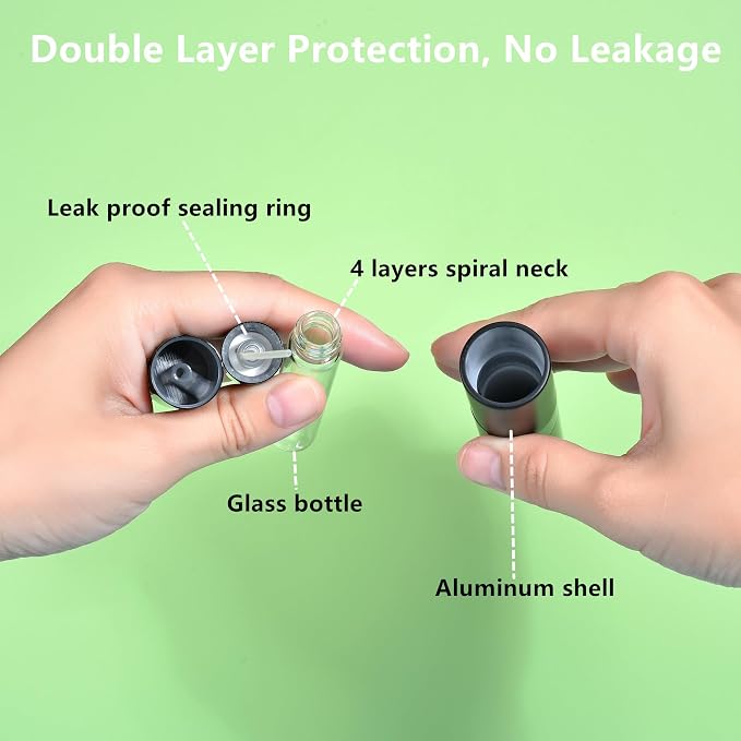 5 Pcs Travel Perfume Atomizer Refillable, 8ml/0.27oz Portable Mini Cologne Spray Bottle Travel Size Perfume Refill Bottle with Fine Mist Atomizer and Tool