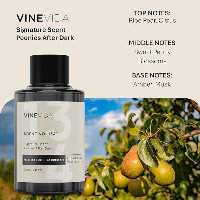 VINEVIDA [4 Oz] Inspired by: Peonies After Dark; Diffuser Oil Refill | Premium Scent Diffuser Oil for Home | Non-Toxic Fragrance