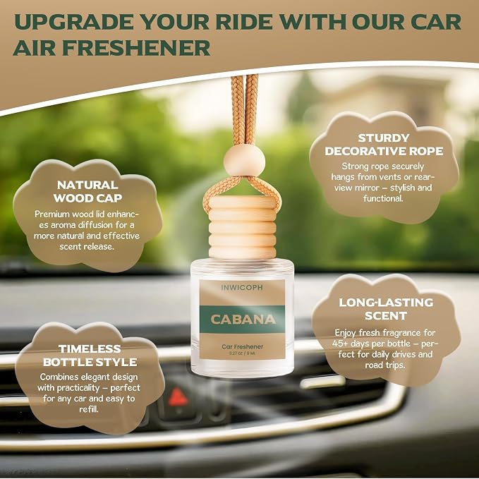 Car Air Freshener Diffuser Hanging, Cabana Fragrance Oil