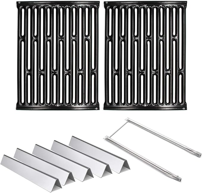 Hongso Replacement for Weber Spirit E210, Spirit 200 Series E&S 200 210, Genesis Silver A, Spirit 500 Models (with Side Controls), 65904 Grill Grates 7523, Flavorizer Bars 7534 7535, Burner Tube 7507