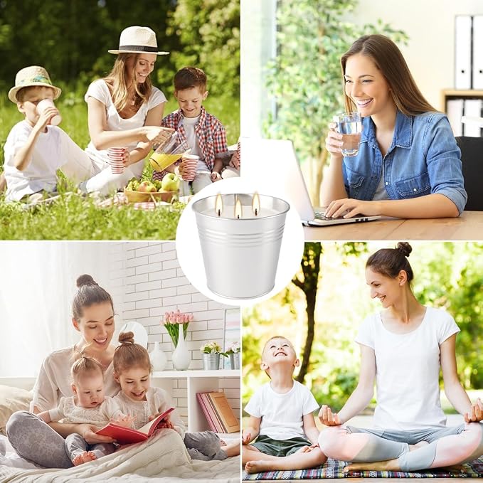 Large Citronella Candles Outdoor-4x150z3-Wick Bucket Candle for Home Patio Candleup to 240 Hours, Summer Camping HugeCandle