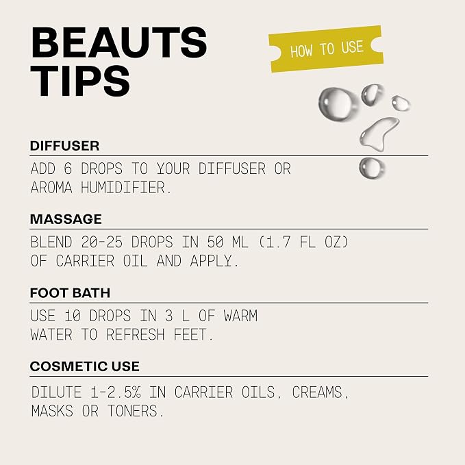 Beauts Premium Tea Tree Oil – 100% Pure & Natural Tea Tree Essential Oil for Skin, Hair, Nails & Diffuser – Fresh, Clarifying & Purifying – Melaleuca Alternifolia – 10 mL (0.33 fl oz)