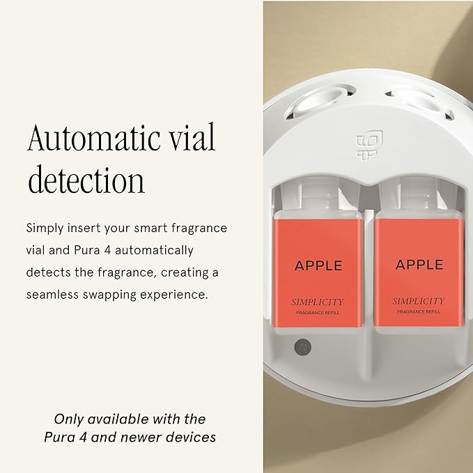 Pura & Simplicity Home Scent Refill - Smart Air Diffuser - Long-Lasting Luxury Fragrance per Refill - Home Essential - Clean & Safe Diffuser Fragrance - 2 Pack, Apple