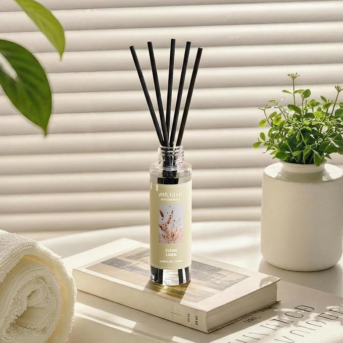 Airkeep Reed Diffuser Oil Refill/Clean Linen/3.38 oz/1 Pack/Air Freshener & Aromatherapy Essential Oil Blend for Home Fragrance – Scented Refill Oil for Bathroom, Bedroom & Home Decor