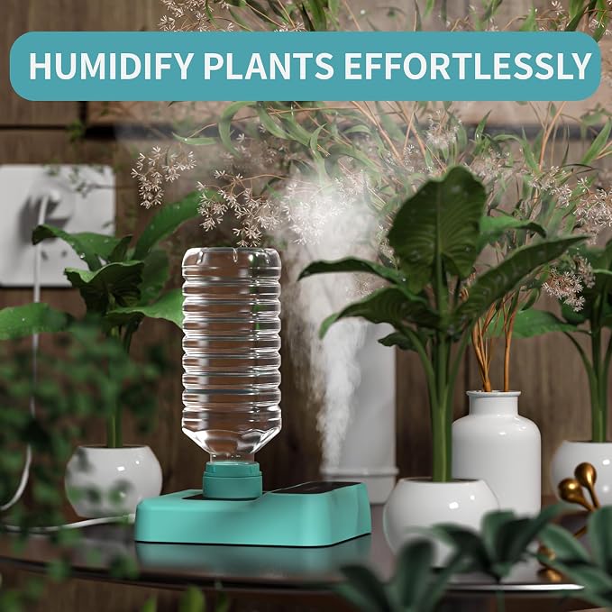 Travel Humidifier, Portable Small Humidifier for Plants, Bedroom, Office, Hotel or Car, 5000mAh Battery Operated Mini Cool Mist Humidifiers, Quiet 23dB, Auto-off, Night Light & BPA-Free, Green