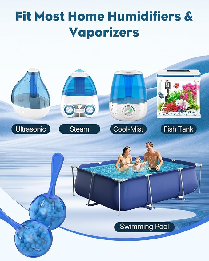 Pawfly 12 Pcs Humidifier Cleaner, Demineralization Cleaning Ball, Humidifier & Fish Tank Water Cleaner for Home and Office – Purify Water