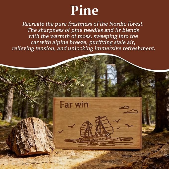 Car Air Freshener -Original pattern designer-Car Odor Eliminator - Long Lasting Scent -Essential Oils-Applicable to cars, drawers, wardrobes, and various scenarios- (Pine -3 Pack -NO CLIP INCLUDED)