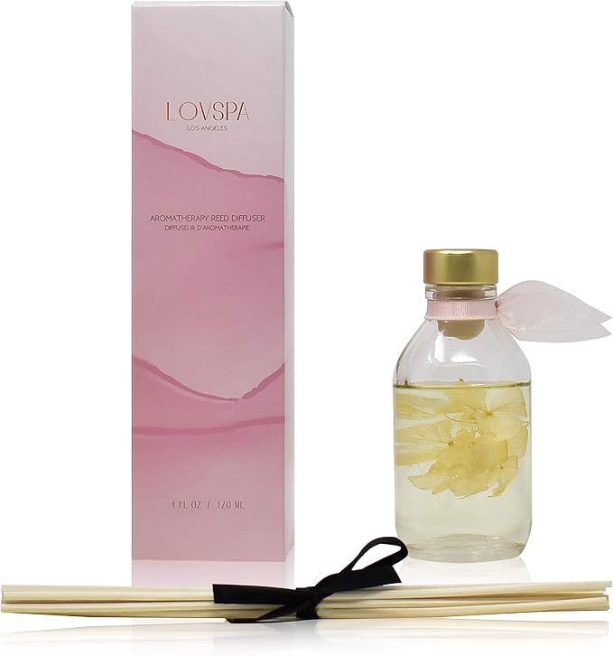 Soothe Tahitian Vanilla Bean Diffuser Set, Entryway Decor, Spa Scent | Warm vanilla, amber, and tonka bean profile, hotel fragrance, luxury home aroma, powder room, office shelf, guest bathroom