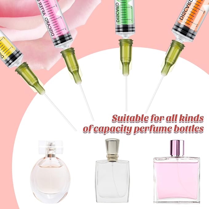 Geiserailie 6 Packs 5ml 10ml Perfume Refill Tools Kit, Perfume Syringe Refill Set with Plastic Tube, Mini Fragrance Transfer Tool for Travel Refillable Liquid, Cologne Fragrance Refilling (Rainbow)