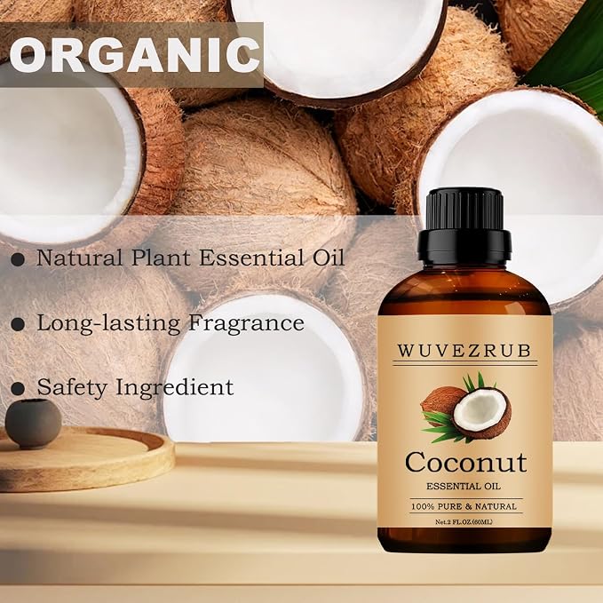 Coconut Essential Oils, 60ML Pure and Natural Essential Oil for Aromatherapy Diffuser - Coconut /2 Fl Oz