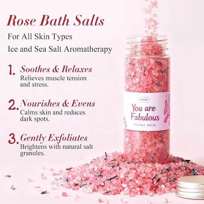 Spa Gifts for Women 7 Pcs Home Spa Kit Rose Gifts for Woman,Spa Gift Baskets Self Care Gifts Spa Gift for Women Birthday,Mothers Day Basket Easter Christmas Bath Set