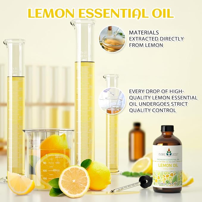 EVOKE OCCU Lemon Essential Oil for Cleansing Skin Home Diffuser Massage - 4 FL Oz