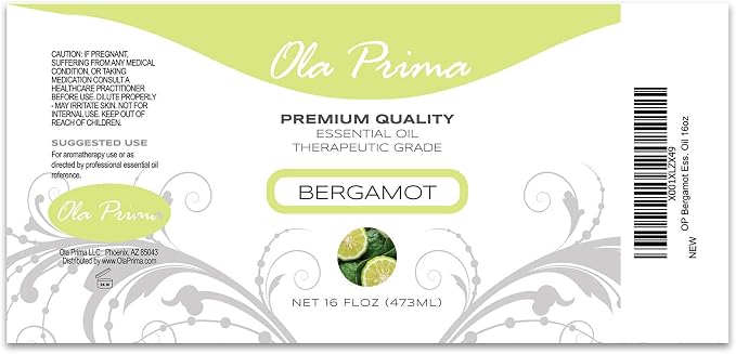 Ola Prima Oils 16oz - Bergamot Essential Oil - 16 Fluid Ounces