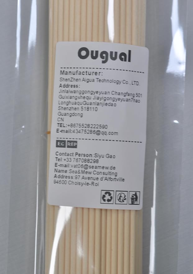 50 Pieces Fiber Reed Diffuser Replacement Refill Sticks for Aroma Fragrance (Beige, 12" x4mm)