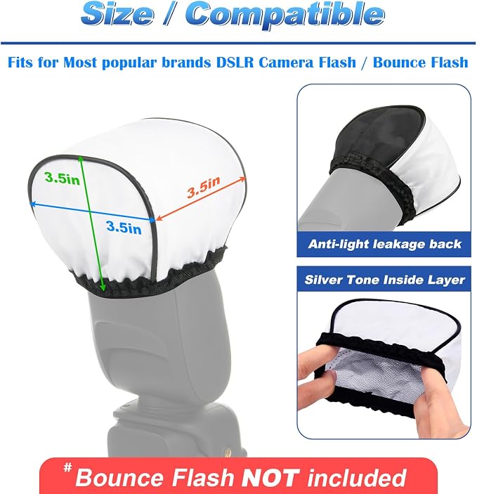 Cosmos 2 Pcs Camera Bounce Flash Diffuser Cover Speedlite Soft Diffuser Cap Mini Flash Sleeves for Camera Speedlight Flash Compatible with Most DSLR Camera Flash Bounce Flash Reflector