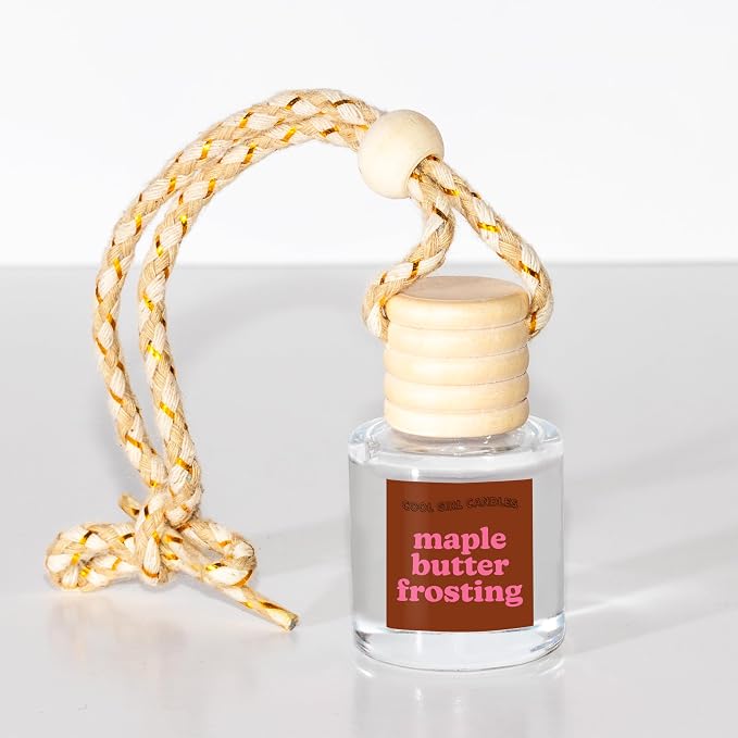 COOLGIRLCANDLES Maple Butter Frosting Car Hanging Fragrance Oil Air Freshener for Essential Oils, Scents Aromatherapy Automobile Diffuser, Long Lasting Bottle
