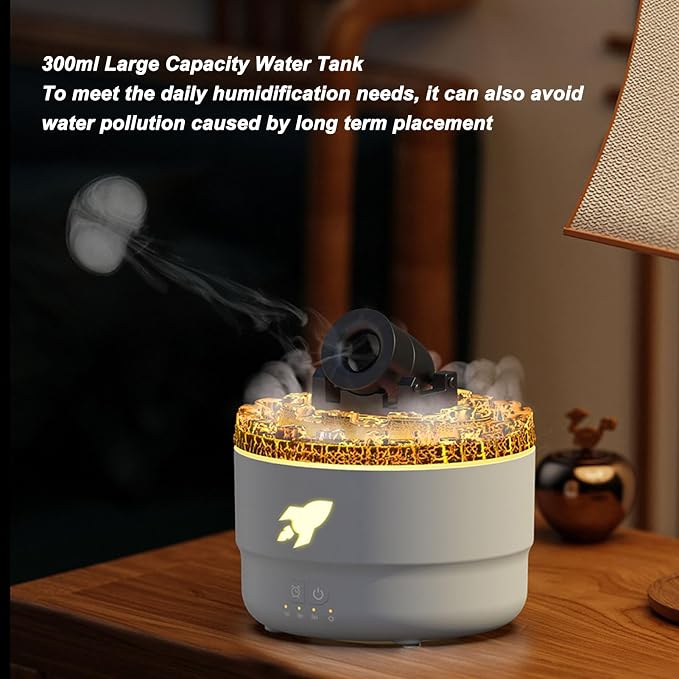USB Fragrance Diffuser, Ultrasonic Cool Mist Humidifier with 7 Color LED Lights and Auto Shut Off for Home Office Bedroom Car White 300ml