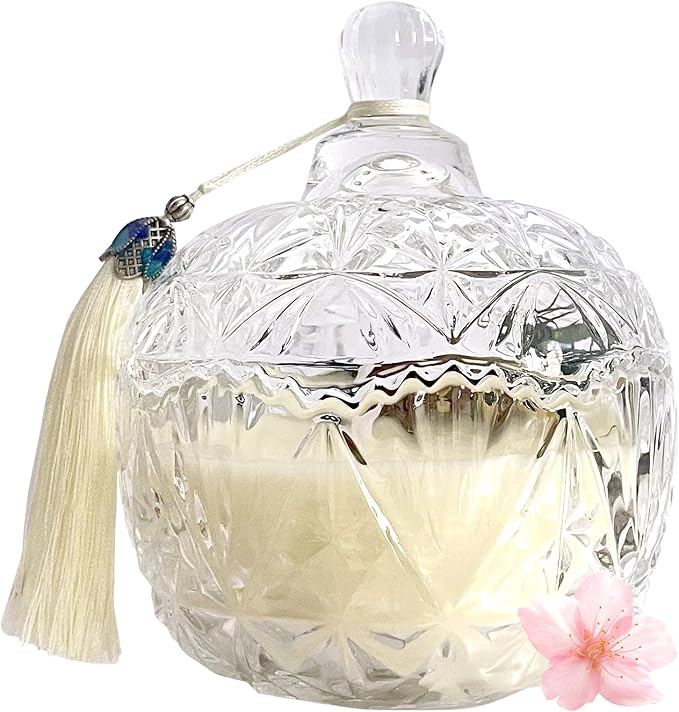 Cherry Blossoms Candle,7oz Jar Candles Gift for Women,Home Decor | Long Burning,Clean Soy Wax Jar Candle,Home Fragrance,Aroma,Thoughtful Gift for Holiday,Birthday,Mother's Day,Housewarming