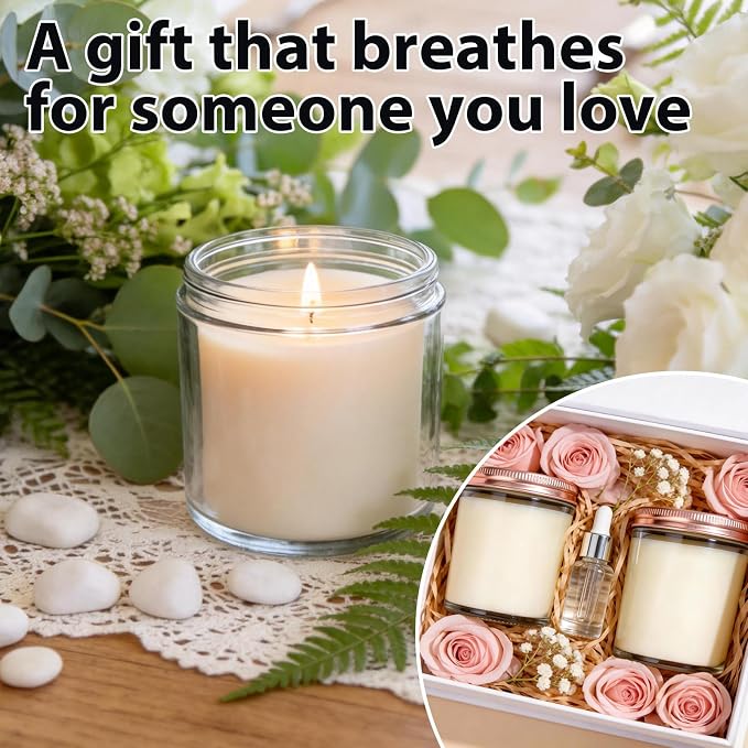 24 PCS 4oz White Soy Wax Candles, Classic Rose Scented Candle Gift Set | Warm & Cozy Bulk Favors | Perfect for Weddings, Housewarmings, Holiday Parties | Relaxing Rose Home Fragrance