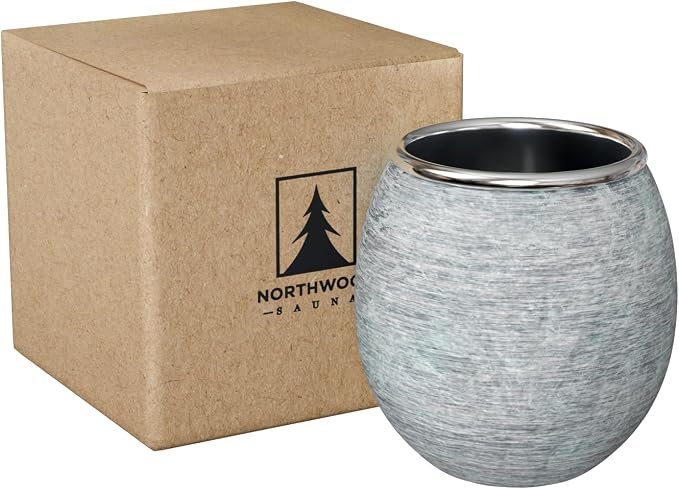 Northwood Sauna - Sauna Aromatherapy Stone Cup - Essential Oil Diffuser - Natural Rock with Stainless Steel Bowl