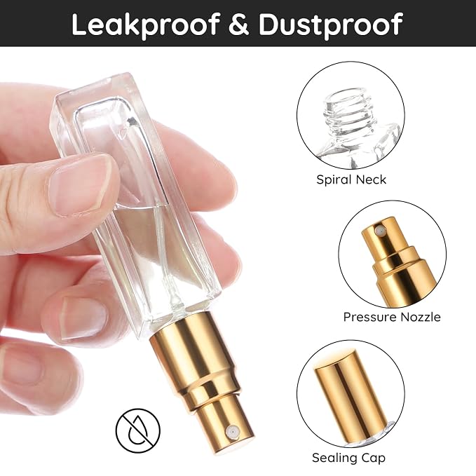 Segbeauty Travel Perfume Bottle Refillable, 10 Packs Atomizer Sprayer for Perfume, 10ML Empty Glass Perfume Bottle Portable Travel Size Spray Bottles Accessories for Dispensing Perfume Toiletries