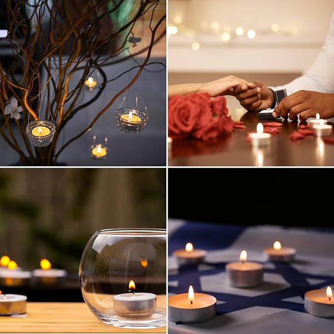 200 Pack Unscented Tealight Candles, 4 Hour Burn Time, Smokeless & Dripless White Tea Lights in Aluminum Cups, Standard Size Votive Candles for Wedding, Christmas, Halloween, Party, Décor & Emerge