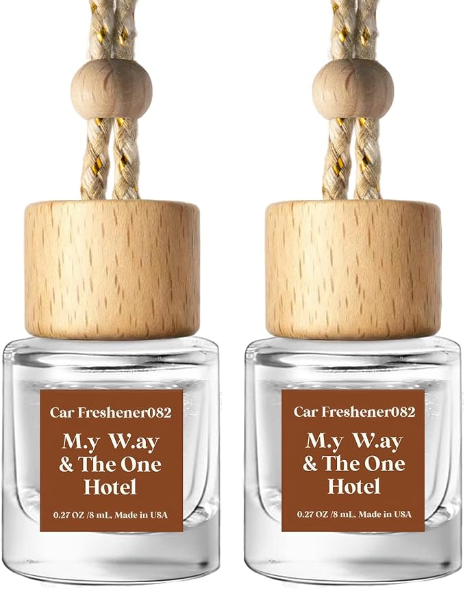 C Classy Hanging Car Air Freshener 2 Pack, M.y W.ay & The One Hotel Essential Oil Diffuser, Long-Lasting Fragrance, Cute Glass Bottle Car Accessories for Women & Men, Made in USA