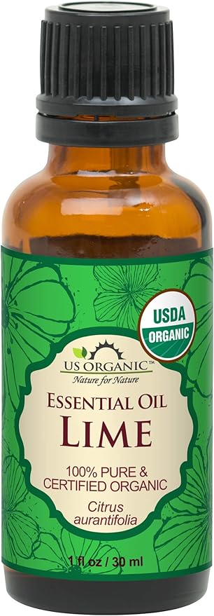 US Organic Lime Essential Oil - Certified Organic, Steam Distilled - W/Euro droppers (More Size Variations Available) (30 ml / 1 fl oz)