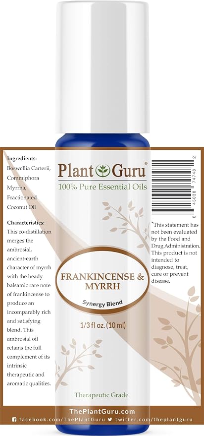 Frankincense and Myrrh Essential Oil Blend Roll On 10 ml 100% Pure Pre-Diluted Therapeutic Grade