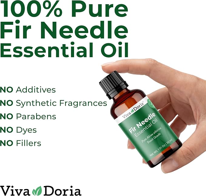 Viva Doria Fir Needle Essential Oil, 100% Pure, Natural Essential Oil, Undiluted, for Aromatherapy | Food Grade, 30 mL (1 Fluid Ounce)