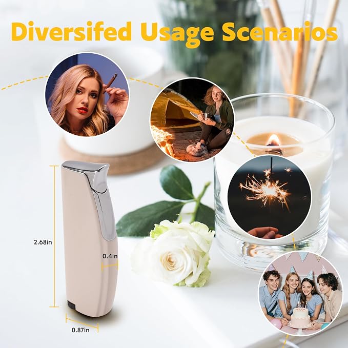 2 Pack Torch Lighter Butane Lighter,Refillable Mini Lighter for Candles Fireworks,Gifts for Friends Or Family Members(NO PREFILLED) (White)