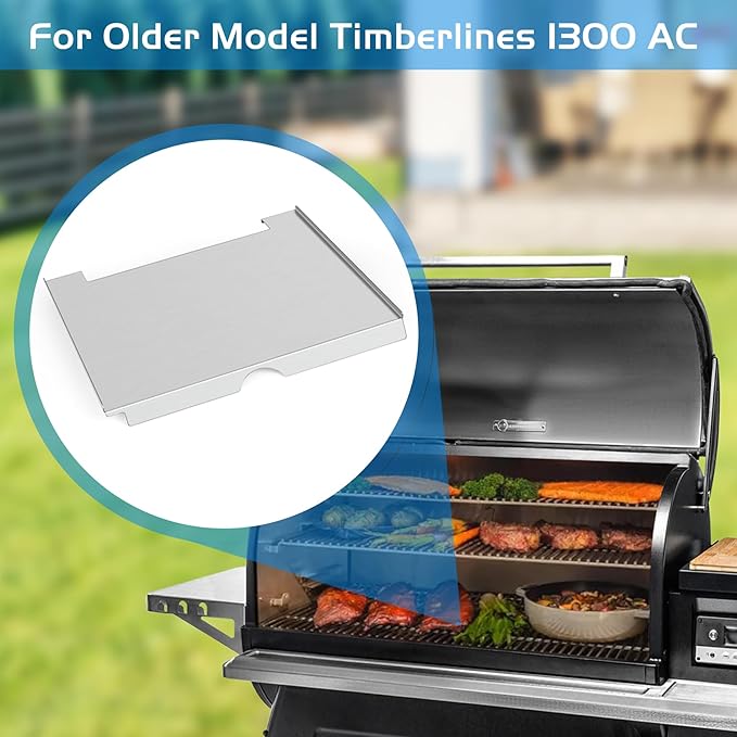 Drip Tray Heat Baffle for Traeger Timberline 1300 Gen-1 Series Grease Drip Pan KIT0237 BCA964 Replacement Parts Wood Pellet Grill Diffuser Plate Stainless Steel Heavy Duty BBQ Smoker Parts
