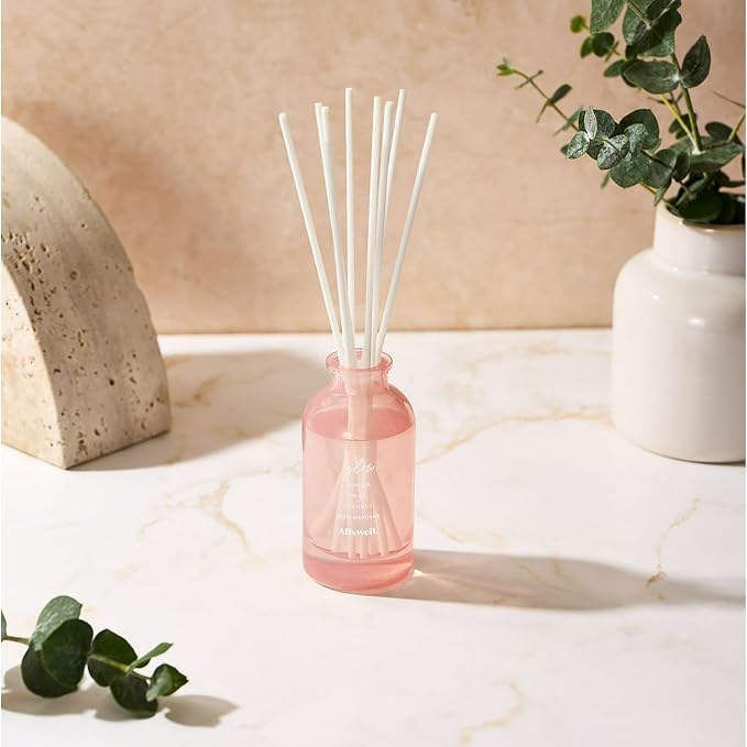 Scented Reeds Diffuser 3 fl oz (90mL) with 8 Synthetic Reeds (Glow (Vanilla + Pear + Coconut))