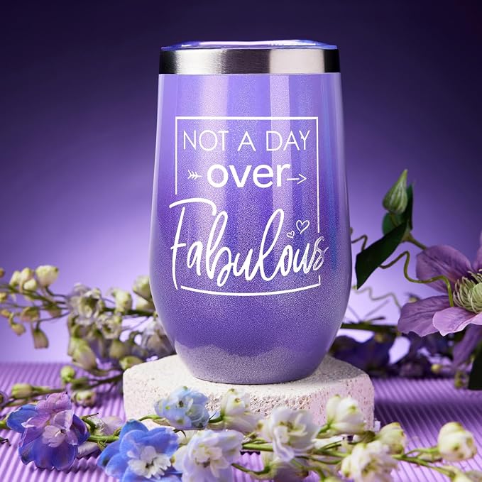 Lavender Spa Gift Basket, 7PCS Self Care Set for Women, Luxury Purple Gift Box with Tumbler, Scented Candle, Bath Salt, Bath Bomb, Soap & Greeting Card, Perfect Birthday Valentines Gifts