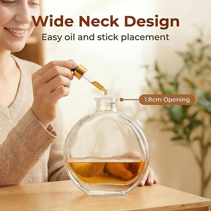 150ml/5OZ Clear Glass Diffuser Bottle Empty Refillable Aromatherapy Storage Container for Fragrance Essential Oils Crafts Decor
