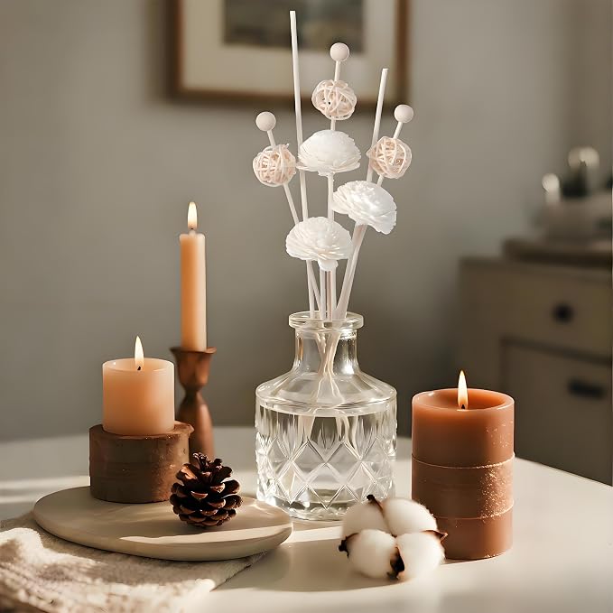 50 Pcs Reed Diffuser Sticks Rattan Flower Reed Fragrance Diffuser Set Diffuser Sticks for Office Home Decor