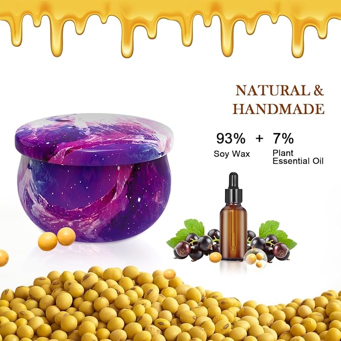 3 Pack Small Decorative Scented Candle Set, Strong Bergamot & Vanilla & San Diego Black Berries, Soy Candles, Non-Toxic, for Home Decor & Aromatherapy, Baby Shower Prizes