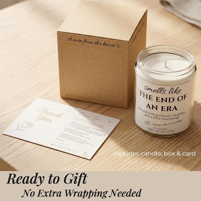 Retirement Gift for Woman – Unique & Heartfelt Retirement Gifts for Men – Lavender Memorable Farewell Gifts for Coworkers, Present for Boss, Friend, Office Goodbye Party by Joyqua, White