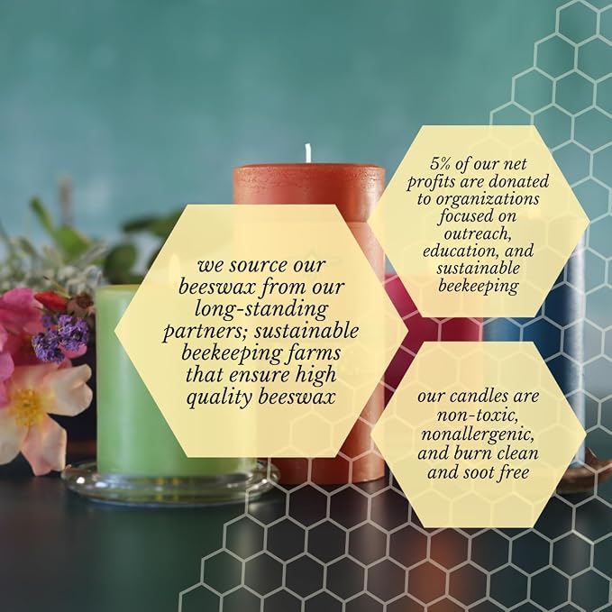 Big Dipper Wax Works Beeswax Aromatherapy Candle, Rejuvenation, Pillar Candle, Sweet Orange & Clove Bud Scented, 40-Hour Burn, Pure Essentail Oils, 2" x 4.75"