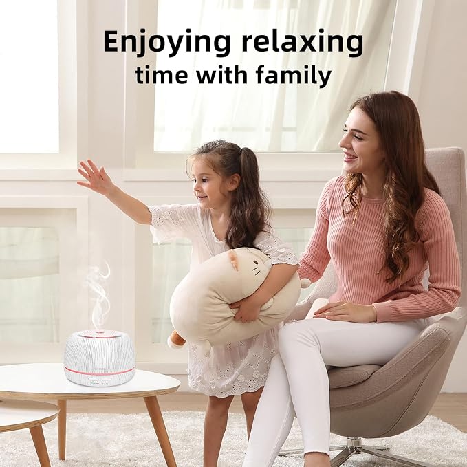 SEEDSEEL 300ML Essential Oil Diffuser, Aromatherapy Diffuser,with Remote Control, 7-Color LED Lights,8 Hours Run Time,Suitable for Home, Bedroom